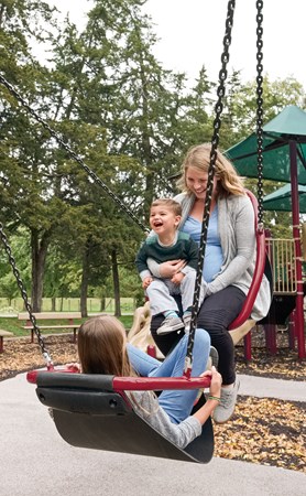 Friendship™ Swing with Single Post Swing Frame 52' Bury Additional Bay