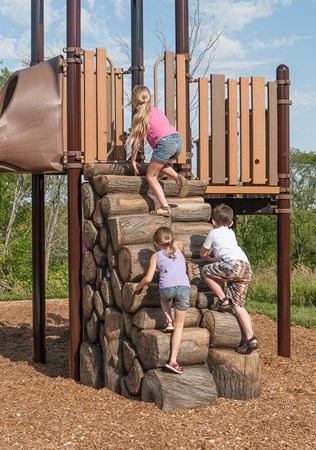 Log Stack Climber w/Wood-Grain Handholds