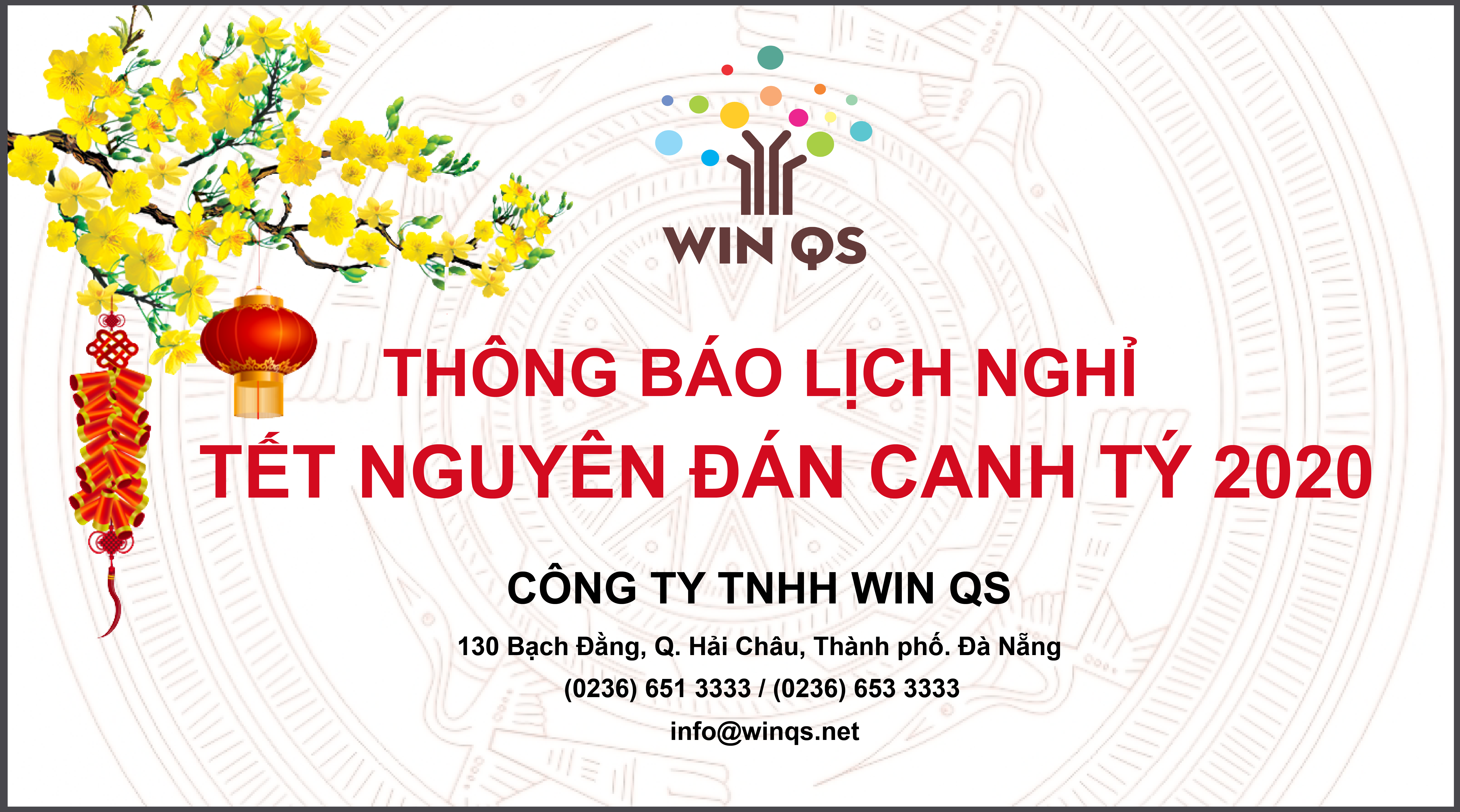 THÔNG BÁO LỊCH NGHỈ TẾT NGUYÊN ĐÁN CANH TÝ 2020