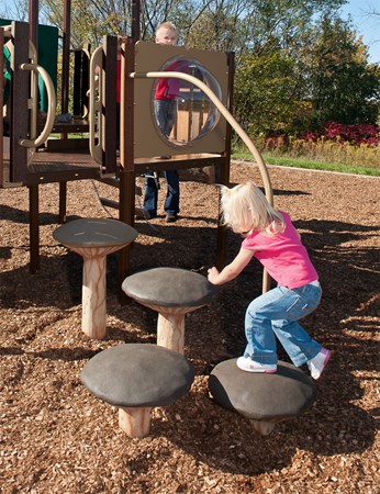 Mushroom Stepper w/Recycled Wood-Grain