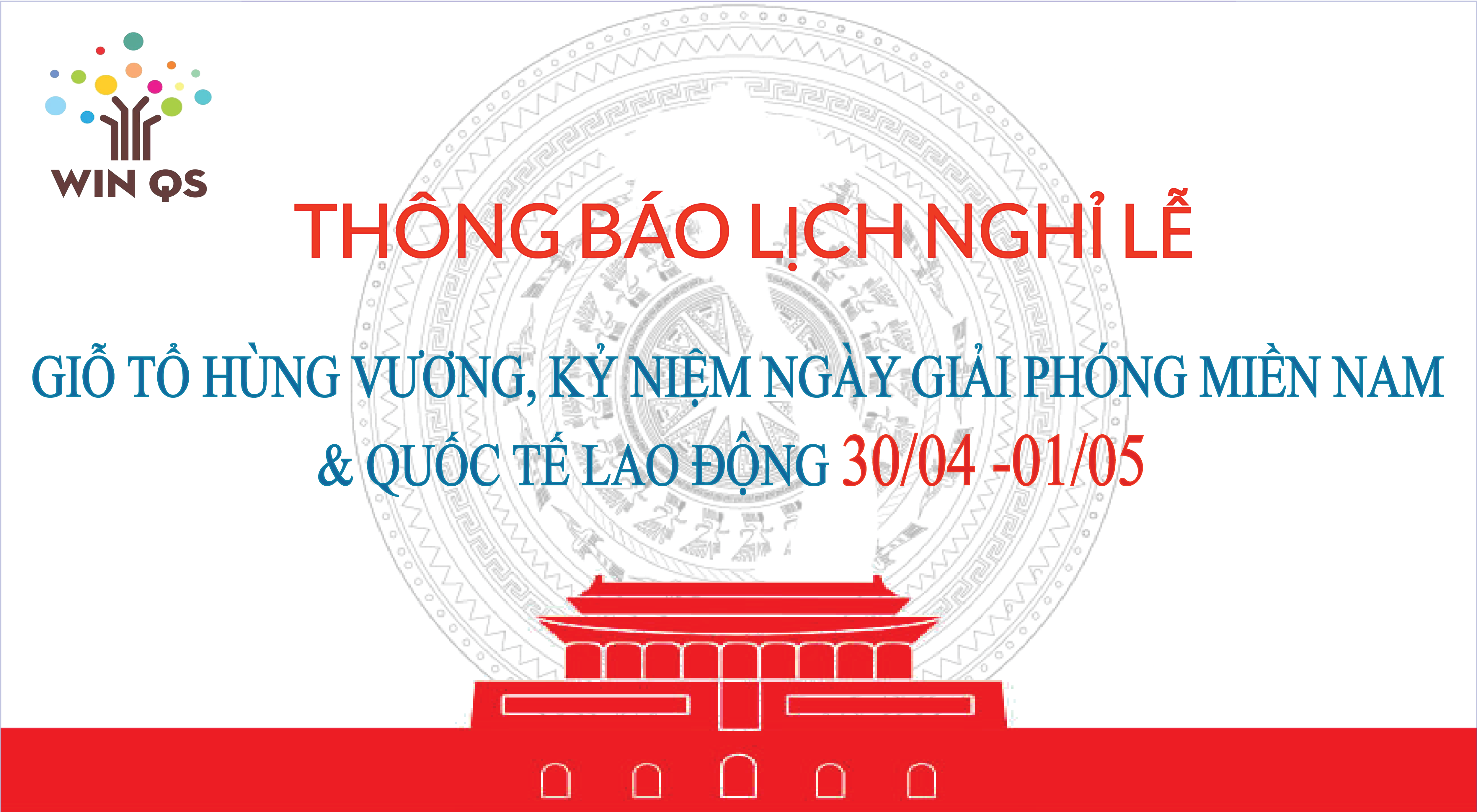 THÔNG BÁO LỊCH HOẠT ĐỘNG DỊP LỄ - THÁNG 04 & 05, 2019